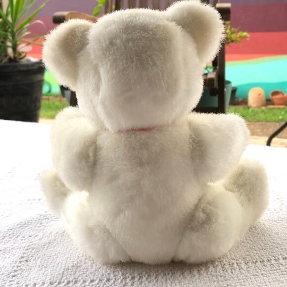 VTG Oriental Trading Co Valentine Bear Plush Poseable Conversation Hearts Rare - Picture 4 of 8